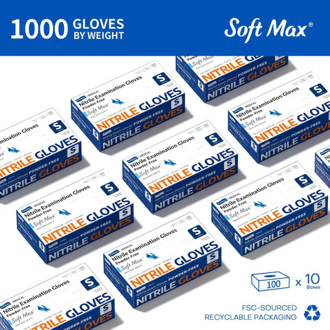 Boxes of Nitrile Exam Gloves 3.5 Mil Thick Powder Free Latex Free Food Safe Disposable Gloves For Cooking Cleaning And Everyday Medical Tasks Blue 1000 Count Small
