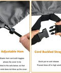 Outdoor Waterproof Patio Furniture Covers 4 Piece Set elastic hem and buckle straps detail for secure fit