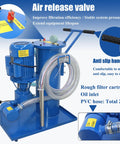 Portable Hydraulic Oil Filter Cart With 3 Micron Precision Filtration And Single Cylinder Purification System Killing Grit Fast With A Slick Pressure Gauge 2M Flexible PVC Hose And 220V Setup featuring air release valve and anti-slip handle.