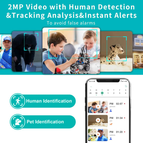 Indoor Wifi Security Camera For Home Base Monitoring Smooth Pan Tilt Coverage And Bright Color Night Vision keeping tabs on babies and pets at home featuring 2MP video human detection and pet alerts