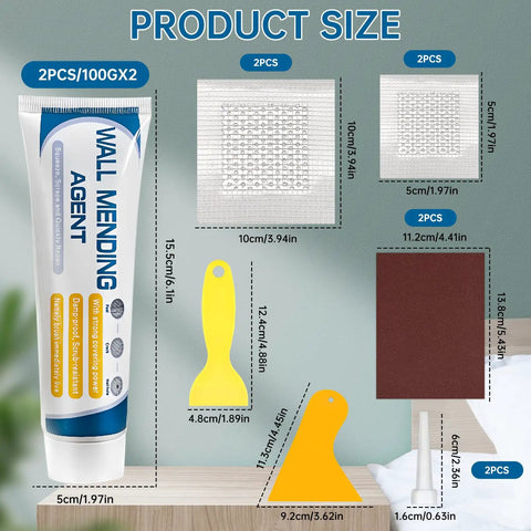 Drywall Repair Kit With Scraper And Spackle Paste For A Quick Patch Fix, Wall Patch Repair Set To Fill Cracks Holes Dents And Scratches