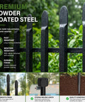 No Dig Decorative Garden Fence Kit With 10 Panels Heavy Duty Rustproof Metal Outdoor Dog Barrier in garden setting