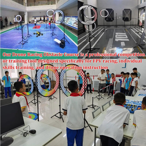 Drone Racing Obstacle Course Kit For Outdoor Practice, DIY Track Builder For Drones Up To Sixty Centimeters in school setting
