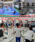 Pro Grade Drone Racing Obstacle Course Kit For Adults And Kids, DIY RC Drone Practice Setup displayed in indoor setting with hoops and arches