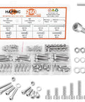 All Purpose M5 304 Stainless Steel Screws Kit With 260 Pieces For 3D Printers And Furniture, Includes M5 screws, nuts, bolts, washers