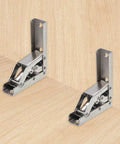 90 Degree Folding Shelf Hinge Bracket Set For Furniture - Hidden Table Holder Brackets, 4 Pieces, Beefy Steel Foldable Supports
