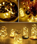 Pack Of 20 Fairy String Lights 6.6ft Battery Operated Silver Copper Wire With 20 LEDs Starry Warm White in decorative bottles