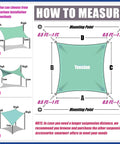 Measurement guide for Beige 10x16 Rectangle Sun Shade Sail Canopy With Water Permeable Fabric UV Block Up To 95 Percent