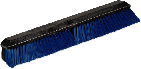 Top Rated 18 Inch Push Broom Head Replacement featuring angled synthetic bristles for cleaning hard floors and garages.