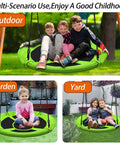 40 Inch Saucer Tree Swing For Kids With 500 Lb Weight Capacity Waterproof Platform Swing Seat And Adjustable Ropes For Outdoor Backyard Playground Fun Heavy Duty Steel Frame with children