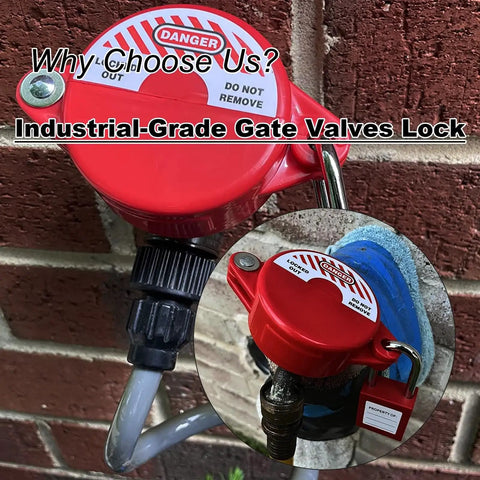 Gate Valve Lockout Device With Safety Padlock For Outdoor Faucets And Hose Bibs Lock Kit For Propane Tanks installed view