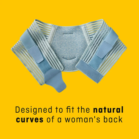 All Day Back Support For Women Adjustable Fit With Contoured Comfort, Breathable Materials, Low Profile Silhouette displayed open