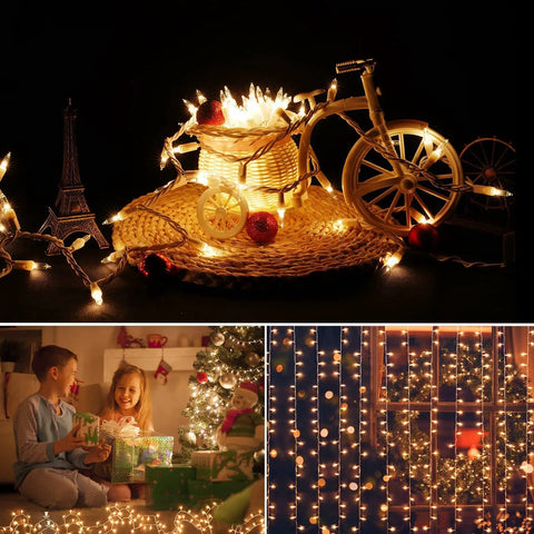 Ultra Bright Clear Mini Christmas Tree Lights 21.45Ft 100 Bulbs On White Cord For Indoor Outdoor Decor warm white glow display
