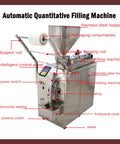 Automatic 10 To 100 Ml Paste And Liquid Filling System With Smart Microcomputer Control For Shampoo Honey Cooking Oil And Thick Sauces Plug And Play No Sweat Tweaks For Heavy Duty Output, showcasing stainless steel construction and control panel.