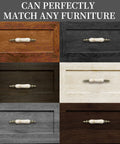 Ceramic Cabinet Pulls Marble Pattern 3 Inch Center Holes Antique Brown Granite Look Drawer Knob Pulls on various wood styles