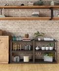 Beefy Heavy Duty Garage Shelving Unit 32 Inch Wide 3 Tier Steel Rack Holds Up To 900 Lbs Adjustable Storage Shelves for Tools and Gear in Your Garage for Home and Workshop Organization and Storage, dark 3-tier shelf
