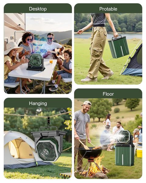 All In One Misting Fan With 24000mAh Battery And 8L Water Tank For Outdoor Cooling While Camping Or On The Worksite in various uses