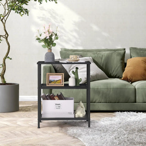 Real Deal Three Tier Rolling Cart With Smooth Ride Wheels For Kitchen Microwave Storage And Flexible Home Organization with decorative items.