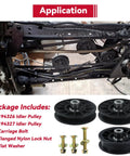 Two Pack V Groove And Flat Idler Pulleys Replaces 194326 194327 For Husqvarna YTH Decks with installation guide shown