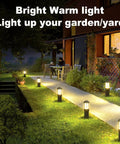 Solar Pool Lights For Above Ground Pools, 8-Pack Low-Voltage Pathway Lights illuminating garden path at night