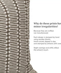 Hand Block Print Throw Pillow Covers 20 By 20 Inches 2 Pack Artisan Made Neutral Cushion Covers For Sofa Bed Chair Home Decor Boho Vibe 100 Percent Cotton Indoor, close-up print