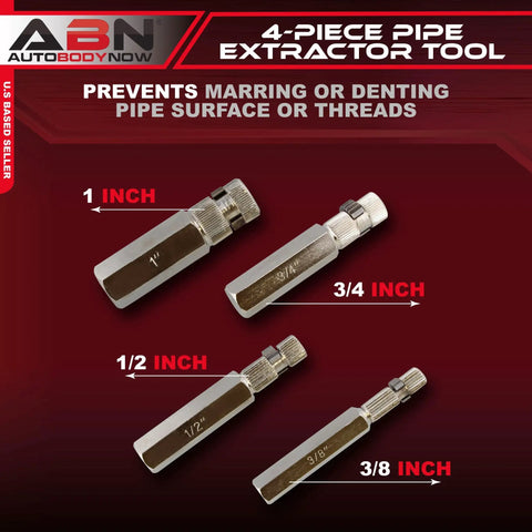 Internal Pipe Removal Tool Nipple Extractor Set Four Piece Inside Pipe Wrench Set for Removing Broken Threads and Heater Hose Fittings