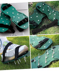 Lawn Aerator Shoes Set With 16 Pcs Heavy Duty Spikes For Soil Loosening Easy Assembly Garden Sandals For Grass Care For Men And Women