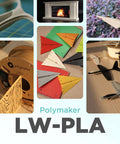 Collage showcasing projects made with Lightweight Grey PLA Filament 1.75mm 0.8kg for 3D Printing, PolyLite Low Density PLA.