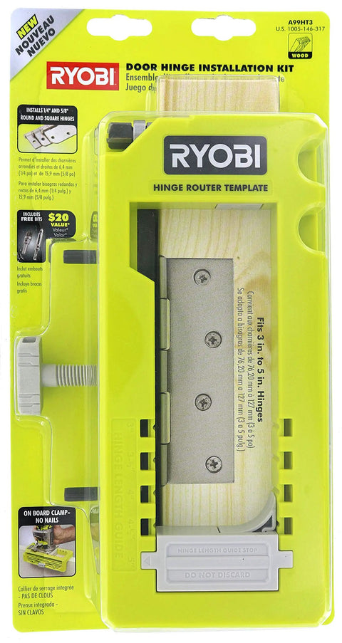 Door Hinge Template A99HT3 Jig For Precise Hinge Placement And Fast Door Install, Pro DIY Tool in packaging, green finish