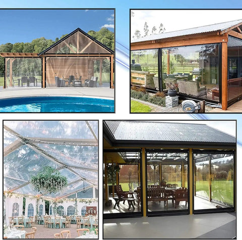 Clear Poly Tarp 10x13 Heavy Duty With Grommets For Hen House Porch Greenhouse And Camping, used on outdoor structures
