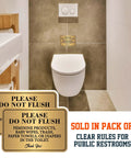 2 Pack Do Not Flush Sign Self Adhesive Gold And Black Toilet Rule Sticker For Bathrooms And Offices above toilet