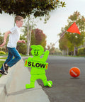 Kids At Play Safety Sign With High Visibility Flag For Street Traffic Slow Down Zone Great For Neighborhoods And Driveways
