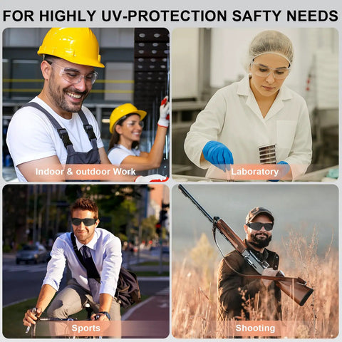 Bulk Safety Glasses Pack 120 Mixed Clear And Sunglasses ANSI Z87.1 Eye Protection For Construction, Lab Work, Sports, and Shooting
