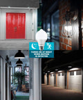 Motion Sensor LED Light Bulbs No Hassle Dusk To Dawn Tech 60W Equivalent 5000K Bright White 800 Lumens Indoor Outdoor Security Bulbs E26 Base UL Listed 2 Pack for porch and garage lighting