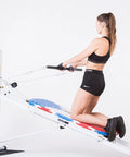 Woman using EZ Curl Bar For Heavy Weight Training Fits Total Trainer Bowflex And Home Gym Cable Systems With Neutral Grip To Ease Wrist Pain