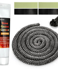 Xmasneed wood stove gasket kit with 98in graphite-impregnated fiberglass rope gasket and cement tube