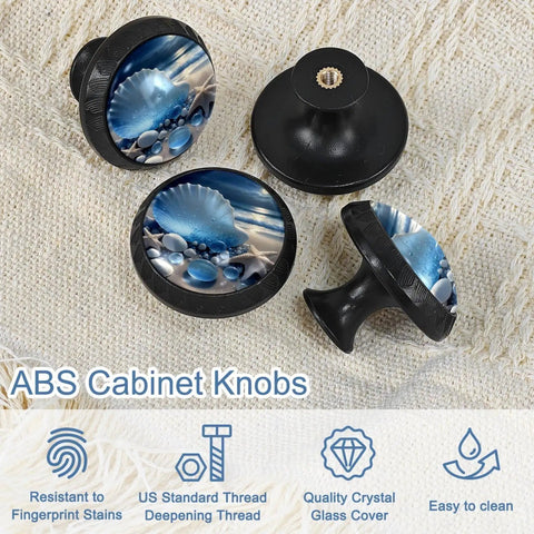 Killer Beach Starfish Crystal Glass Cabinet Knobs With Heavy Duty Stainless Pulls Super Durable Drawer Hardware For Kitchen Cabinets Dressers And Cupboards Four Pack Fresh Upgrade - ABS knobs with ocean design.