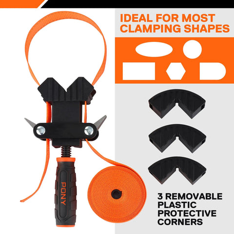 5 In 1 Strap Clamp Kit With Four Pack Six And Two Sevenths Inch Spring Clamps product showing strap and removable corners