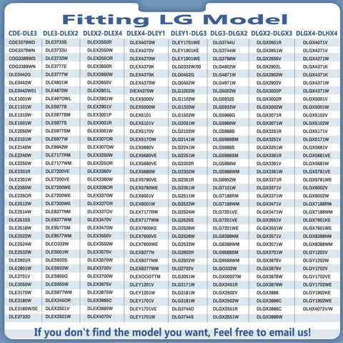 List of LG models compatible with Upgraded Dryer Rollers Kit For LG Kenmore Dryers With Drum Rollers 4581EL2002C