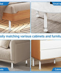 Adjustable Steel Furniture Legs 4 Pack Telescopic Feet For Cabinets Tables Sofas Beds And Shelves in situ demonstration