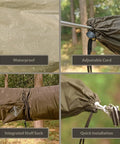 12ft Nylon Hammock Sleeve Snakeskin Cover Ultimate Outdoor Hammock Protection Bag with waterproof nylon, adjustable cord, and integrated sack.