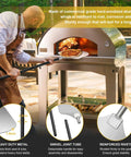 Pizza peel with 12-inch aluminum blade and painted long handle, adjustable to 49 inches for outdoor pizza oven use