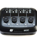 Smart 4-Port 1S LiPo Charger with Digital LED Display and Independent Output Ports, compact design, top view.
