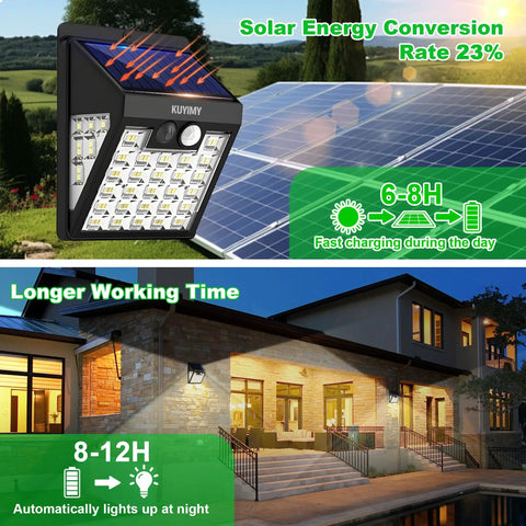 Heavy Duty Solar Outdoor Lights, 72 Led Motion Sensor Wall Lamp With IP65 Waterproof Shield And 800 Lumens Punch, 3 Lighting Modes For Patio, Garden, Fence, Or Front Door Security, 4 Pack Yard Glow Up