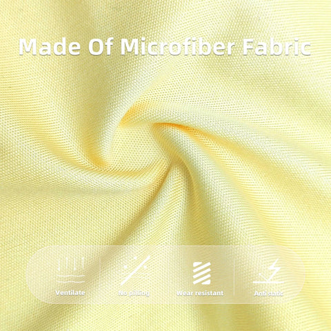 Microfiber cleaning cloth, yellow fabric close-up showing woven texture