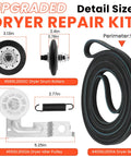 Dryer Repair Kit With Drum Roller Belt And Idler Pulley Replacement Parts 4581EL2002C 4400EL2001A 4561EL3002A size details