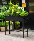 Raised Garden Bed With Legs Elevated Metal Planter Box For Outdoor Use Yard Ready Standing Garden Stand For Veggies, Herbs, And Flowers Durable Steel Frame With Drainage Holes Frosted Black Finish Easy Assembly