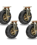 Tough As Nails Heavy Duty Pneumatic Caster Wheels 4 Pack 8 Inch 250mm with rubber tires for smooth rolling on heavy loads.