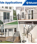 15 To 20 Ft Modular Black Cable Railing Kit With 42 Inch Posts in various settings like porch, balcony, deck, and stair
