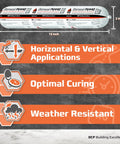 Straight Up Heavy Duty Polyurethane Concrete Sealant And Expansion Joint Filler For Sidewalks And Foundations Non Sag Caulk Sausage Gun Compatible Built Legit Highly Elastic Gray Two Pack infographic showing dimensions and features.